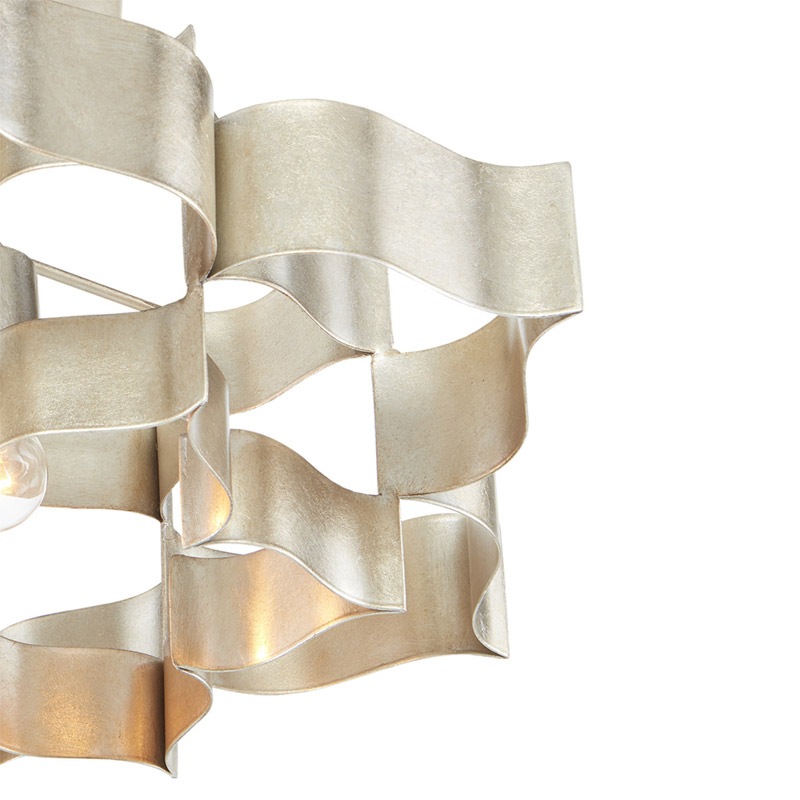 【CURREY】アメリカ・シャンデリア 1灯「Grand Lotus」S シルバー（D514×H279mm）