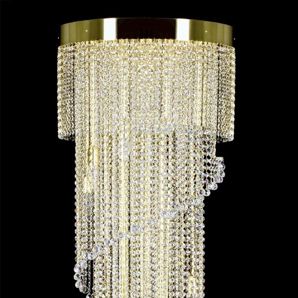 【ART GLASS】クリスタルラインシャンデリア「SPIRAL」20灯(W500×H1800mm)