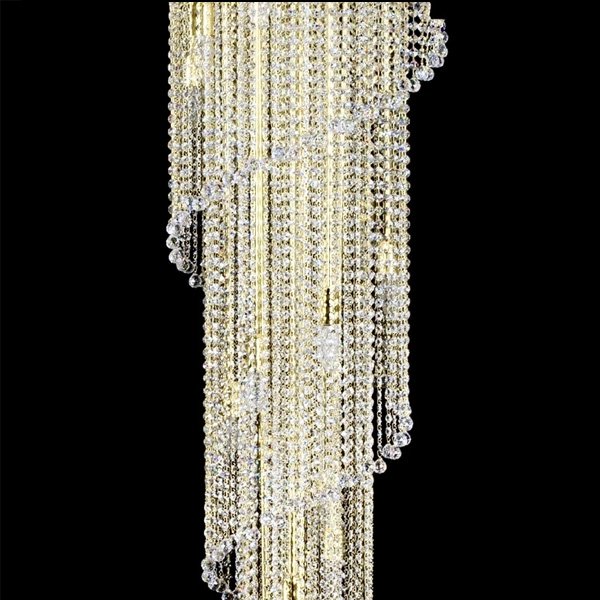 【ART GLASS】クリスタルラインシャンデリア「SPIRAL」20灯(W500×H1800mm)