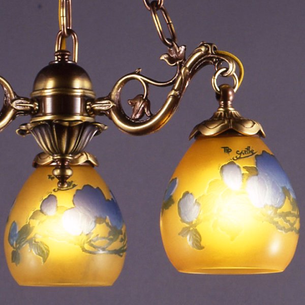 【入荷未定】【galle】 -ガレ・コレクション- シェードランプ3灯 アンティークブロンズ　「木蓮」