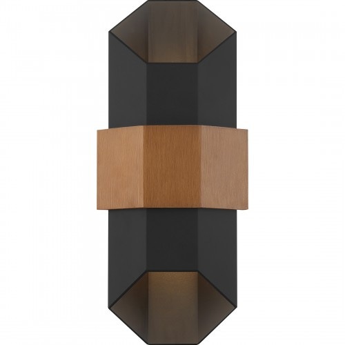 【QUOIZEL】アメリカ・デザイン照明 アウトドア LEDウォールライト「Chasm」マットブラック（W170×D120×H380mm）