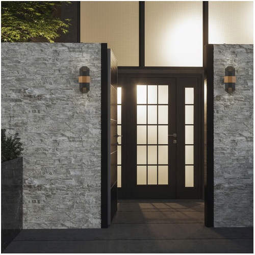 【QUOIZEL】アメリカ・デザイン照明 アウトドア LEDウォールライト「Chasm」マットブラック（W170×D120×H380mm）