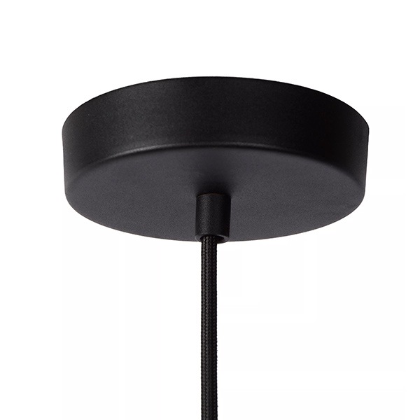 【LUCIDE】ベルギー　デザイン照明　ペンダントライト「LIONEL」Black（φ65×H340mm）