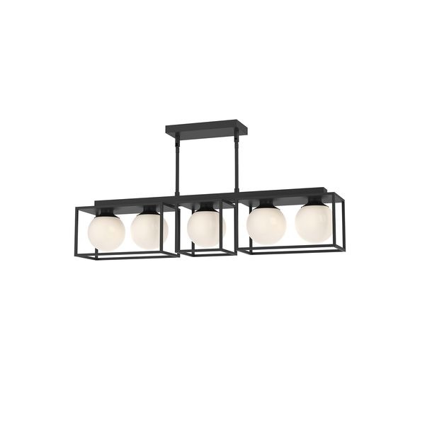 【Alora】アメリカ  デザイン照明シーリングライト 「Amelia」 5灯 マットブラック（L893×W163×H213mm）