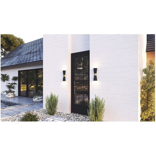 【QUOIZEL】アメリカ・デザイン照明 アウトドア LEDウォールライト「Dexter」マットブラック（W160×D100×H480mm）