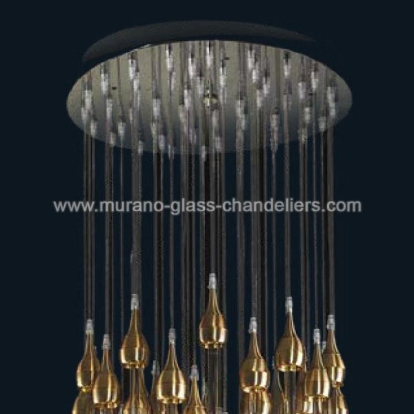 【MURANO GLASS CHANDELIERS】イタリア・ヴェネチアンガラスシャンデリア48灯「DAWSON」（W600×H900mm）