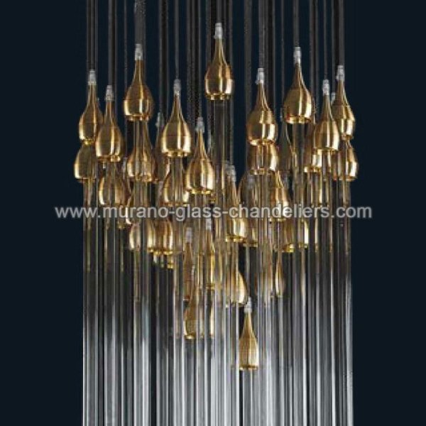 【MURANO GLASS CHANDELIERS】イタリア・ヴェネチアンガラスシャンデリア48灯「DAWSON」（W600×H900mm）