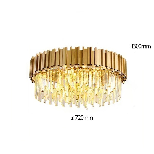 デザイン照明 クリスタルシーリングシャンデリア ゴールド（φ400／550