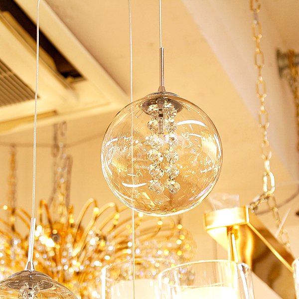 ガラスボールデザイン照明 3灯（約Φ300×H600mm） | EL JEWEL