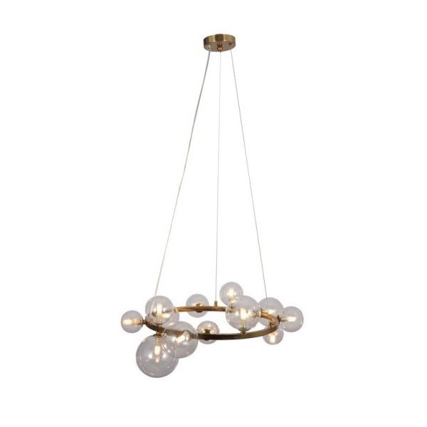 【Richmond Interiors】オランダ・インテリア照明「Yosie」つや消しゴールド　13灯（W760×D760×H300mm）