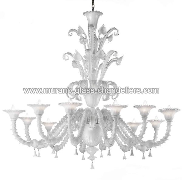 【MURANO GLASS CHANDELIERS】イタリア・ヴェネチアンガラスシャンデリア12灯「TESEO」（W1650×H1500mm）