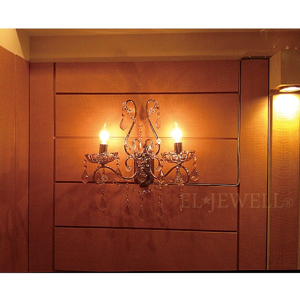 【3台在庫有！】クリスタルブラケットライト 2灯 クローム(W400×H420cm)