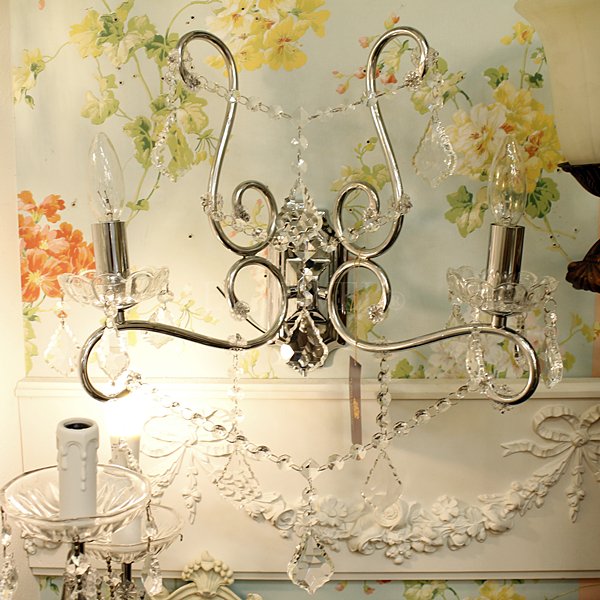 【3台在庫有！】クリスタルブラケットライト 2灯 クローム(W400×H420cm)