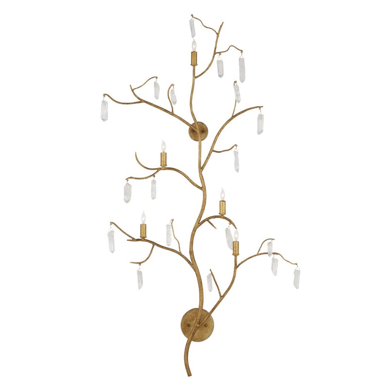 【CURREY】アメリカ・ウォールライト 5灯「Forest Light」ゴールド（W749×D203×H1422mm）