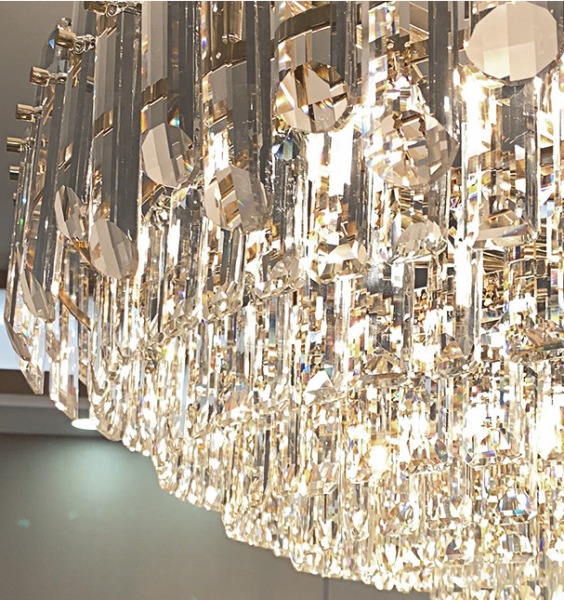E-Light】クリスタルデザインシャンデリア 照明 21灯（W800×H600mm