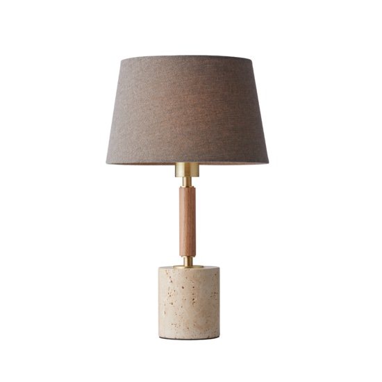 モノリステーブルランプ「Monolith-table lamp」1灯 ホワイト／ブラウン（Ф240×H405mm）