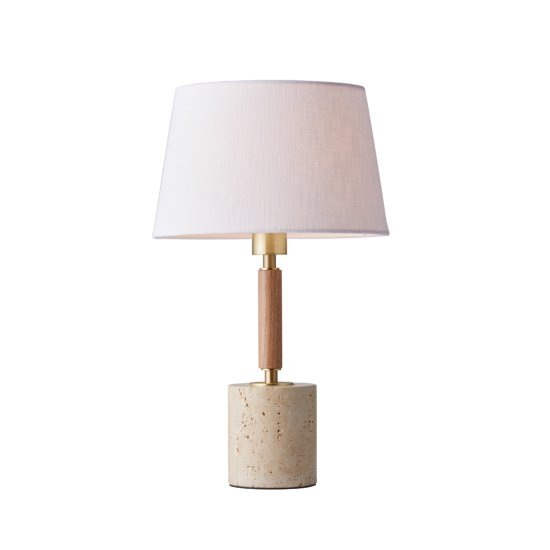 モノリステーブルランプ「Monolith-table lamp」1灯 ホワイト／ブラウン（Ф240×H405mm）