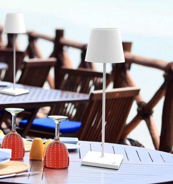 【リーズナブル】コードなしのワイヤレス充電式LED テーブルライト 1灯  ホワイト／ブラック／ゴールド (W110×H380mm)