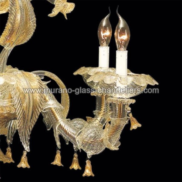 【MURANO GLASS CHANDELIERS】イタリア・ヴェネチアンガラスシャンデリア6灯「VALERIA」（W900×H850mm）