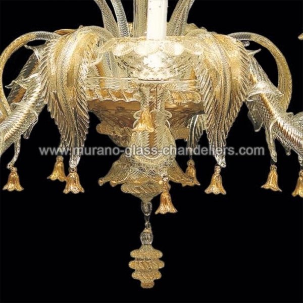 【MURANO GLASS CHANDELIERS】イタリア・ヴェネチアンガラスシャンデリア6灯「VALERIA」（W900×H850mm）