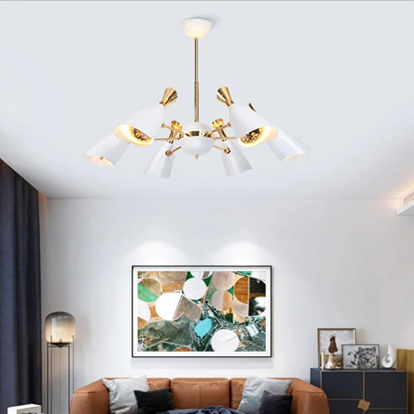 インテリア照明 ホワイトシェードシャンデリア 6／8／10／12灯