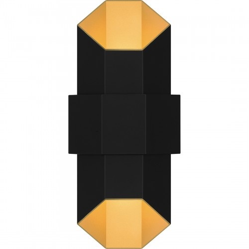 【QUOIZEL】アメリカ・デザイン照明 アウトドア LEDウォールライト「Chasm」ブラック×ゴールド（W170×D120×H380mm）
