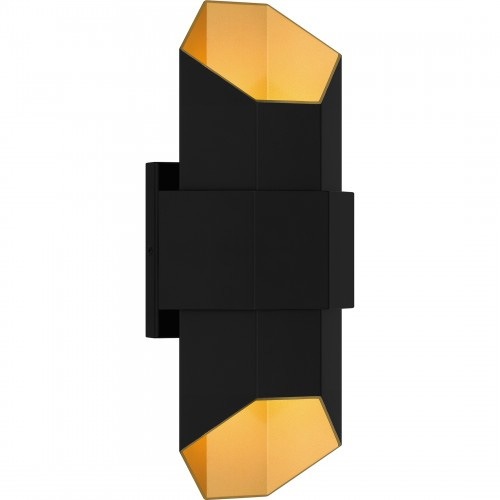 【QUOIZEL】アメリカ・デザイン照明 アウトドア LEDウォールライト「Chasm」ブラック×ゴールド（W170×D120×H380mm）