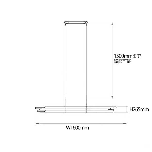 ペンダントライト 多層構造 LED デザイン照明 モダンLEDペンダントライト（W1000／1300／1600mm） | EL
