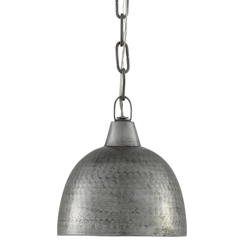 【CURREY】アメリカ・ペンダントライト 1灯「Earthshine」シルバー（φ203×H228mm）