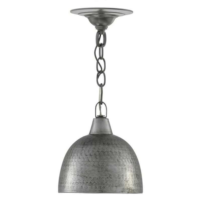 【CURREY】アメリカ・ペンダントライト 1灯「Earthshine」シルバー（φ203×H228mm）