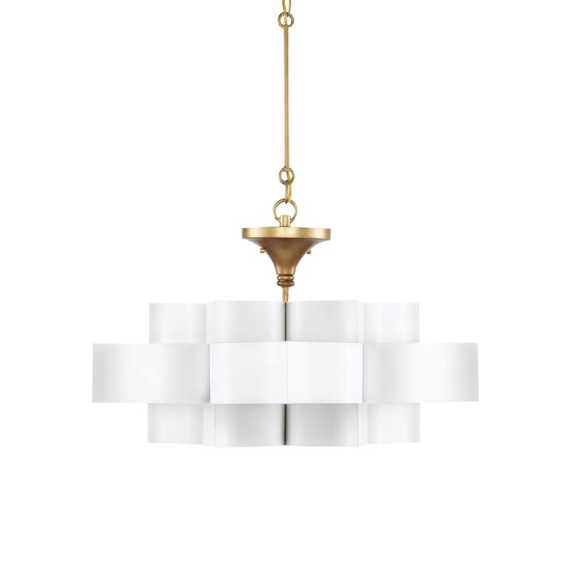 【CURREY】アメリカ・シャンデリア 1灯「Grand Lotus」S ホワイト×ゴールド（D514×H279mm）