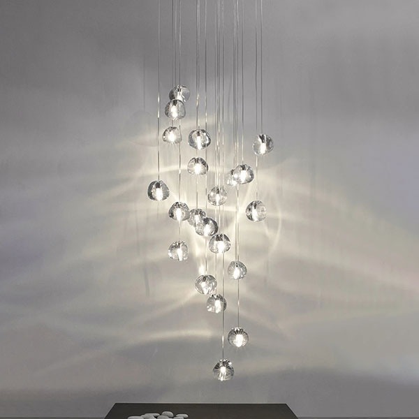 【1台在庫有！3灯のみ】インテリア照明 クリスタルペンダントライト 3灯～56灯(H1000～H4500mm )