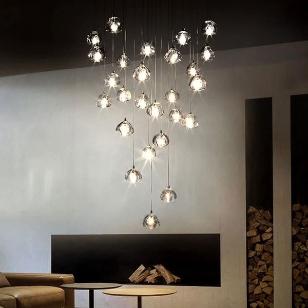 【1台在庫有！3灯のみ】インテリア照明 クリスタルペンダントライト 3灯～56灯(H1000～H4500mm )