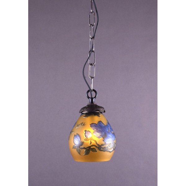 【入荷未定】【galle】-ガレ・コレクション- ペンダントランプ 1灯 ダークブロンズ「マグノリア」