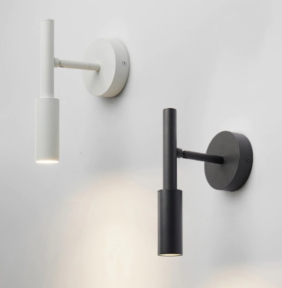 【リーズナブル】デザイン照明 スポットライト LED ブラック／ホワイト（H236×Φ100mm）