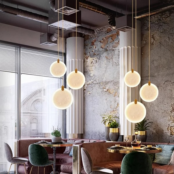 デザイン照明 モダン大理石ペンダントライト ホワイト（W150／200