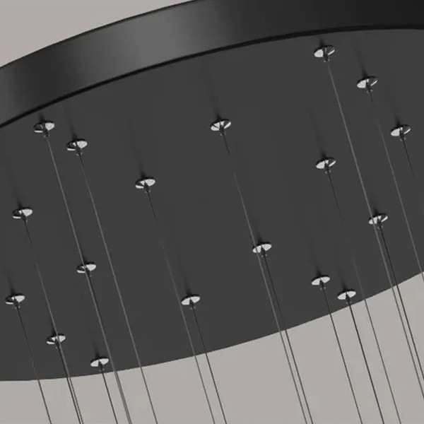 デザイン照明　モダンシーリングペンダントライト　ブラック／ゴールド　1～30灯（W15×H600mm）