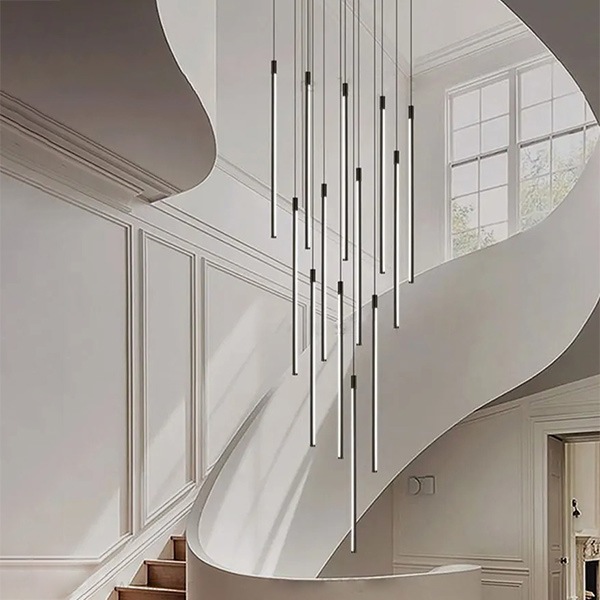 デザイン照明　モダンシーリングペンダントライト　ブラック／ゴールド　1～30灯（W15×H600mm）