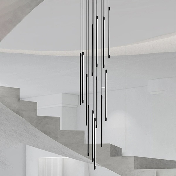 デザイン照明　モダンシーリングペンダントライト　ブラック／ゴールド　1～30灯（W15×H600mm）