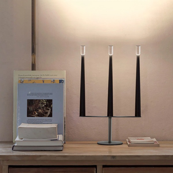 【Nemo Lighting】イタリア・デザイン照明「Sorrento Portable」テーブルライト　ブラック（D30×H454mm）