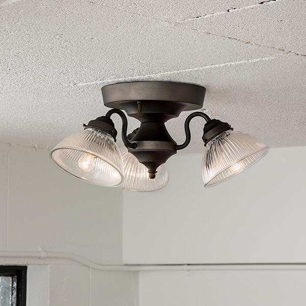 シーリングランプ「ダイナー」3灯ビンテージメタル(W320mm)