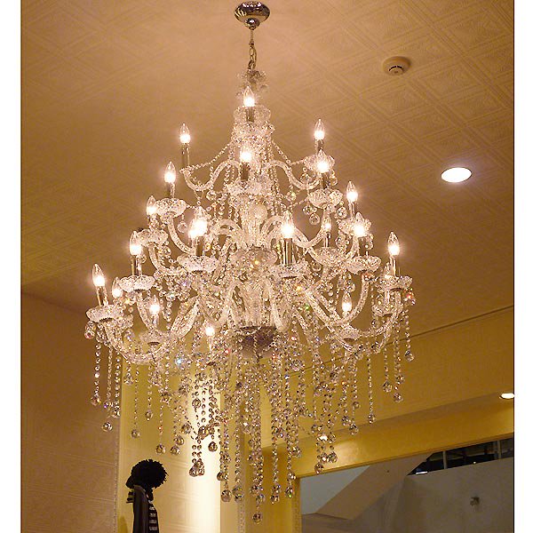 【LA LUCE】クリスタルシャンデリア24灯【豪華版・縦型】クローム（W1250×H1550mm）