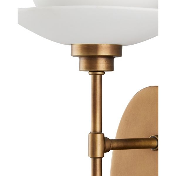 【CURREY】アメリカ・ウォールライト「Etiquette」1灯 ブラス×ホワイト (W153×D178×H394mm)