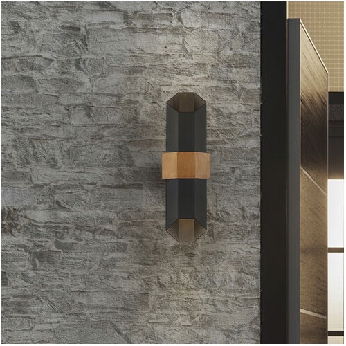 【QUOIZEL】アメリカ・デザイン照明 アウトドア LEDウォールライト「Chasm」マットブラック（W170×D120×H520mm）