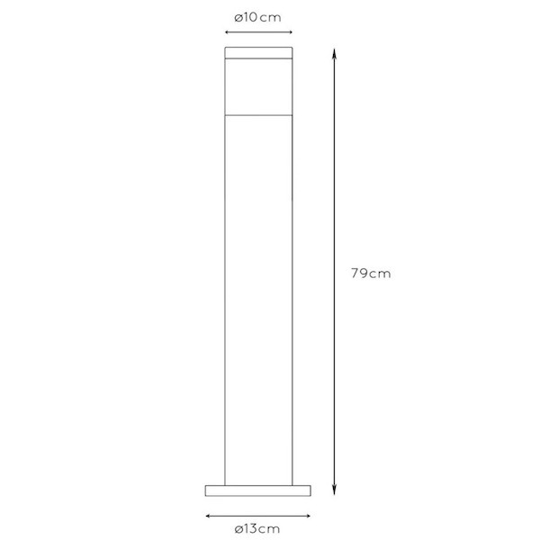 【LUCIDE】ベルギー インドア／アウトドアライト「FEDOR」Black 1灯（φ130×H795mm）