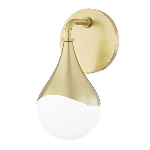 【Mitzi】アメリカ ガラスシェード ウォールライト「Ariana」 1灯 ゴールド（W140×D12.1×H242mm）