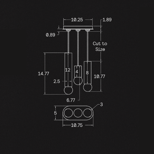 【ALLIED MAKER】 アメリカ・インテリア照明「Wood Cylinder 3」ペンダントライト 3灯 カスタムカラー (W274×D127mm)