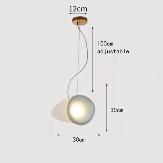 【リーズナブル】デザイン照明 LEDペンダントライト ブルー×ホワイト（W300×H300mm） 