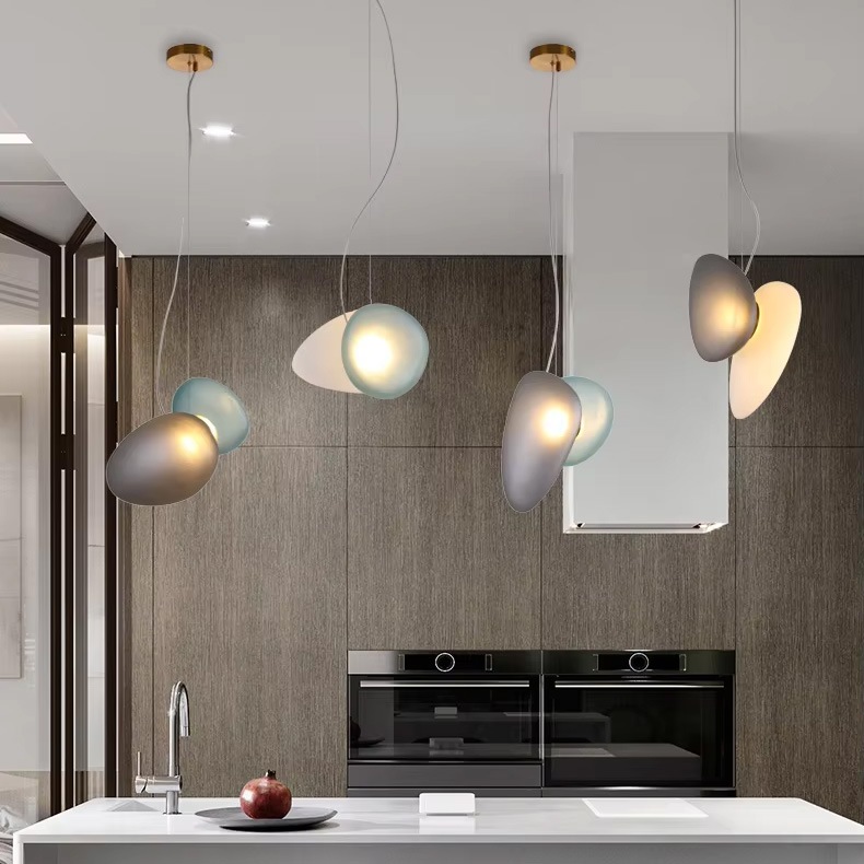 【リーズナブル】デザイン照明 LEDペンダントライト ブルー×ホワイト（W300×H300mm） 