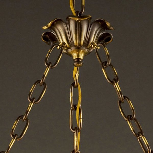 【入荷未定】【galle】-ガレ・コレクション- ペンダントランプ 3灯 アンティークブロンズ「レッドローズ」